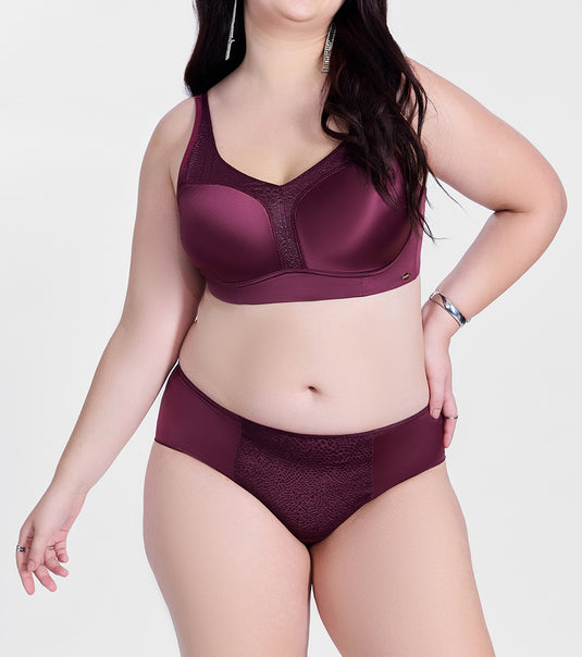 Enamor P148 Luxe Satin Hipster Panty for Women - Mid Waist, Outer Elastic, Medium Coverage (Fig)
