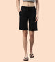 Enamor Mid Rise Knee length Drawstring Closure City Shorts For Women - Slim Fit, Soft and Breathable Cotton - E044 (Jet Black)