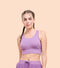 Enamor A202 Wide Straps Seamed T-back Basic Workout Sports Bra - Quick Dry, Antimicrobial, Removable Padding, Non-Wired, Full Coverage (Chinese Violet)