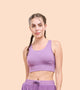 Enamor A202 Wide Straps Seamed T-back Basic Workout Sports Bra - Quick Dry, Antimicrobial, Removable Padding, Non-Wired, Full Coverage (Chinese Violet)