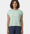 Enamor Pull on Sleeveless Crew Neck Regular Length Cotton T-Shirt For Women with Embroidery Details, Relaxed Fit - E3G7 (Lint)