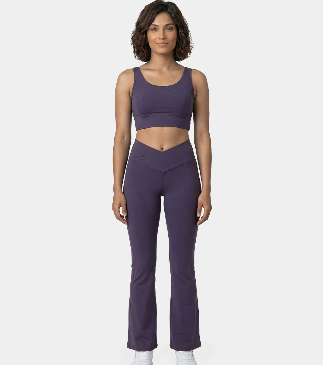 Enamor Yoga Flare Pants, High Rise, Flare Leg - A409 (Purple Velvet)