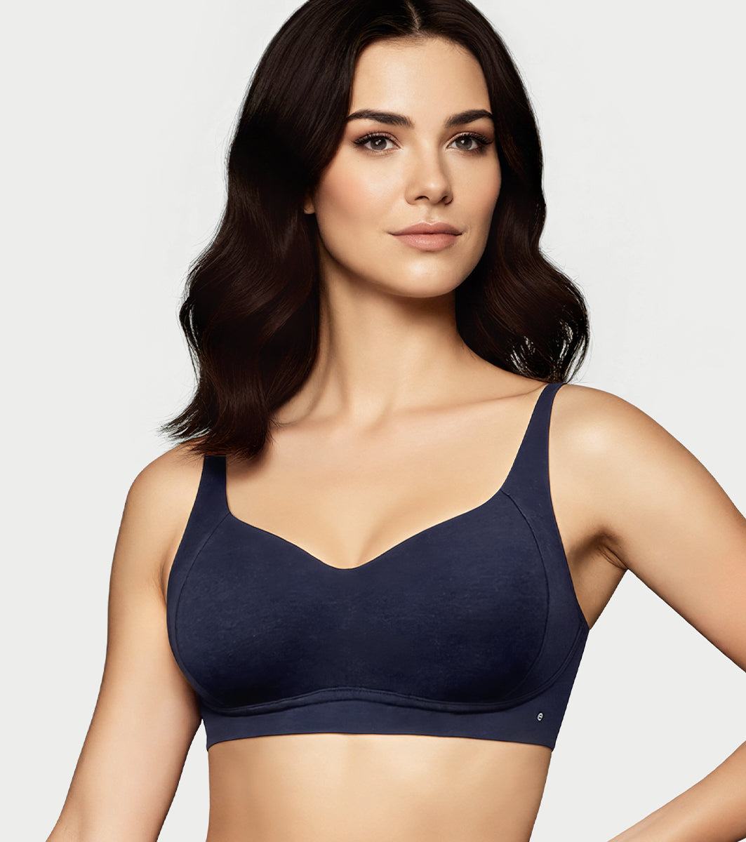 Enamor Bamboo Cotton A077, Side Support, Everyday Women's T-Shirt Bra - 3X Softer, 4X more Absorbent, Antimicrobial, Padded, Wirefree, Full Coverage (Eclipse)