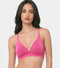 Enamor Soft Girl Lace Plunge Bra for Women Padded, Wire-Free, Plunge Neckline, Lace Everyday Bra - SMB06 (Pink Fizz)