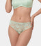 Enamor Soft Girl Floral Lace Panty for Women Low Waist, No Show, Lace Everyday Brief - SMP05 (Smoke Green)