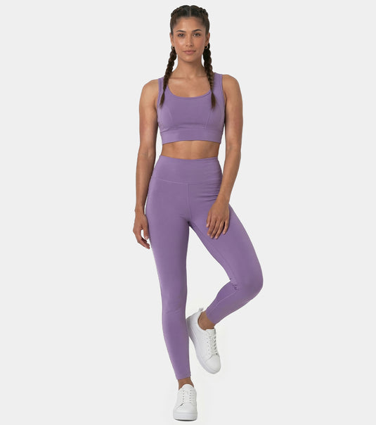 Enamor Cut N Sew Leggings, Slim Fit, High Waist - A611 (Purple Haze)