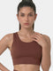 Enamor A202 Wide Straps Seamed T-back Basic Workout Sports Bra - Quick Dry, Antimicrobial, Removable Padding, Non-Wired, Full Coverage (Cappucino)