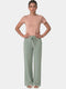 Enamor Essentials Wide Leg Pants – E409, Relaxed Fit, Wide Leg, Regular Length, Functional Side Pockets (Iceberg Green)