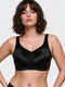 Enamor Full Figure Satin Minimizer Bra - Non-Padded, Non-Wired, High Coverage - F148 (Black)
