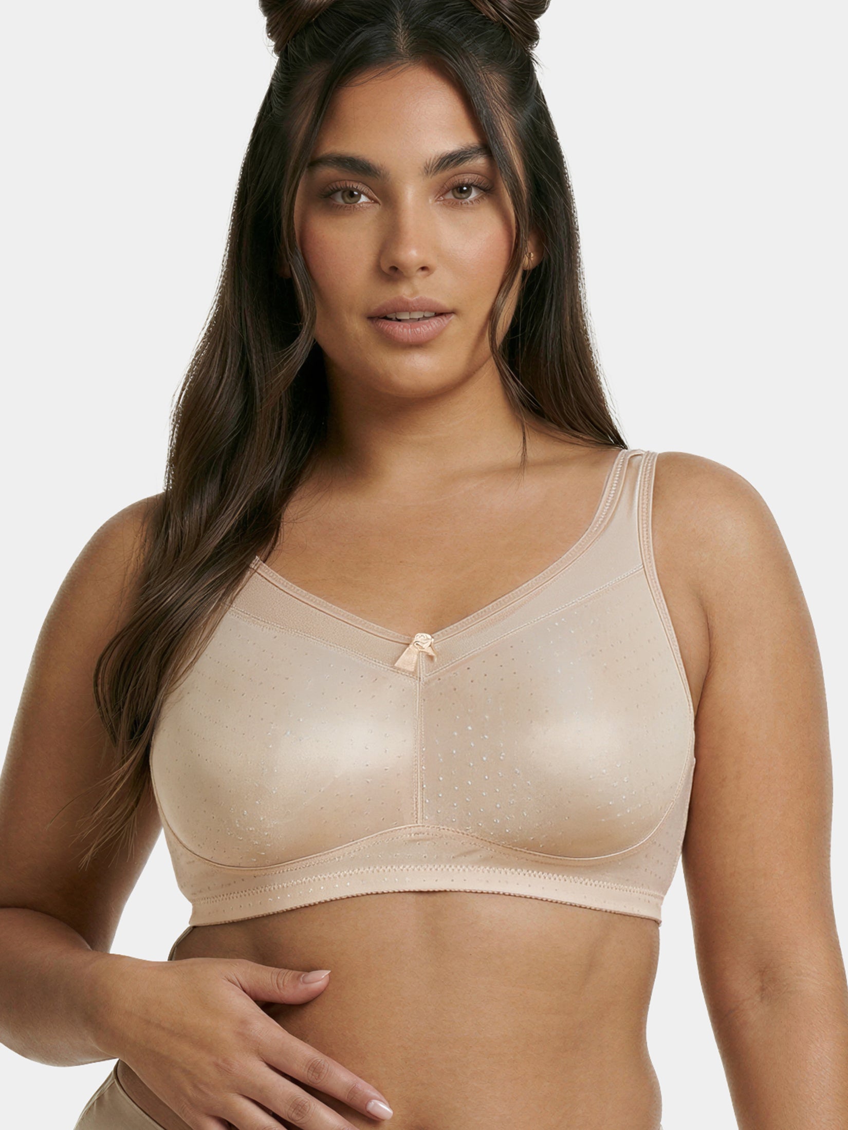 Enamor Hidden X-Frame and Smoothening Women's Full Support Everyday Bra - Jiggle control, Non Padded, Wirefree, Full Coverage - FB12 (Available in Plus sizes) (Pink Champagne)