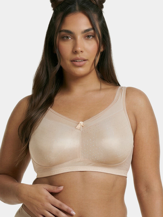 Enamor Hidden X-Frame and Smoothening Women's Full Support Everyday Bra - Jiggle control, Non Padded, Wirefree, Full Coverage - FB12 (Available in Plus sizes) (Pink Champagne)