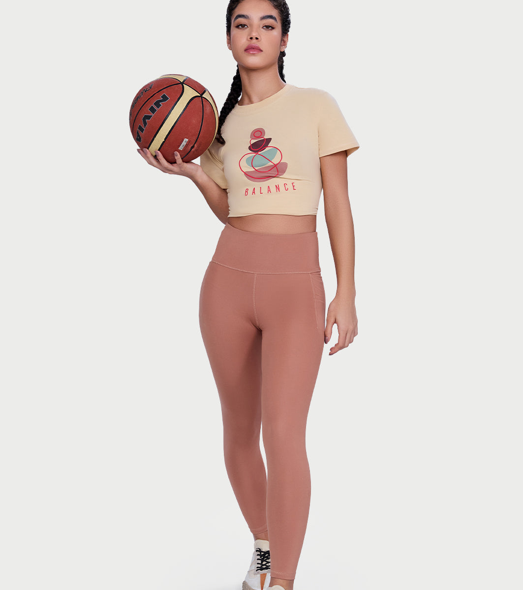 Enamor Ease Legging – 4-way stretch with drawstrings, pockets & all-day comfort -A616 (Mocha Mousse (17-1230 Tpg))