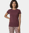 Enamor Short Sleeve Crew Neck Regular Length Basic Crew T-Shirt for Women - Slim Fit, Soft and Breathable Stretch Cotton - E047 (Choco Fudge)