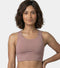 Enamor A202 Wide Straps Seamed T-back Basic Workout Sports Bra - Quick Dry, Antimicrobial, Removable Padding, Non-Wired, Full Coverage (Twilight Mauve)