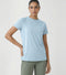 Enamor Short Sleeve Crew Neck Regular Length Basic Dry Fit Workout Crew T-Shirt for Women - Relaxed Fit, Quick Dry, Antimicrobial - A309 (Winter Sky Active Reflective Graphic)