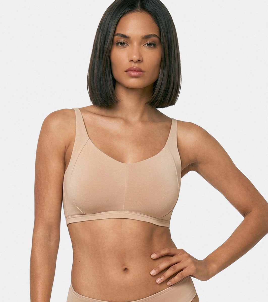 Enamor Innovations Intellifresh Antimicrobial Minimizer Everyday Cotton Bra for Women - Padded, Wirefree, Full Coverage - A058 (Pale Skin)