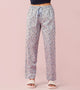 Enamor Mid Rise Full Length Adjustable drawstring Hangout Pant For Women - Relaxed Fit, Combed Cotton - E4A5 (Blue Botanical Print)