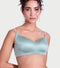 Enamor Curve Enhancing Satin T-Shirt Bra - Padded, Non-Wired, High Coverage - F184 (Iceberg Green)