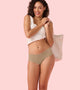 Enamor PH40 Innovations Invisi, All Day Comfort, Mid Waist Hipster Panty for Women - No Visible Panty Lines, Sweat wicking, Free Cut, Full Coverage -  Pack of 1 (Honey Beige)