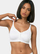 Enamor Innovations Fabcool Full Support Everyday Full Figure Bra - Jiggle Control and Antimicrobial, Non-Padded, Wirefree, Full Coverage Women's Bra - AB75 (Available in  Plus Sizes) (White)