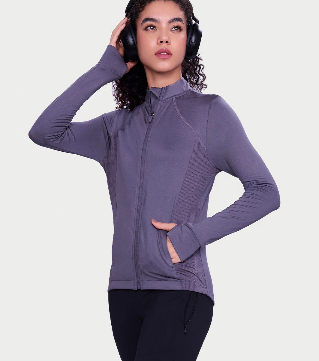 Enamor Raglan Flex Jacket – Sleek, sweat-wicking slim-fit for all-season comfort - A908 (Excalibur)