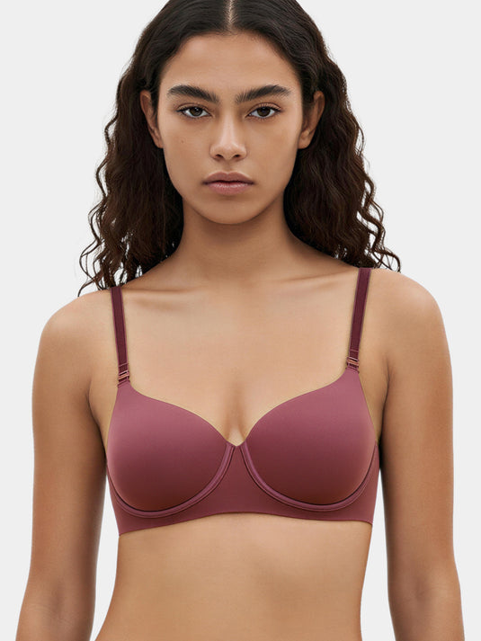 Enamor Innovations Ecolite, Smoother Perfect Lift Women's T-Shirt Bra - Crush Proof Cups, Padded, Wired, High Coverage - F057 (Toasted Mauve)