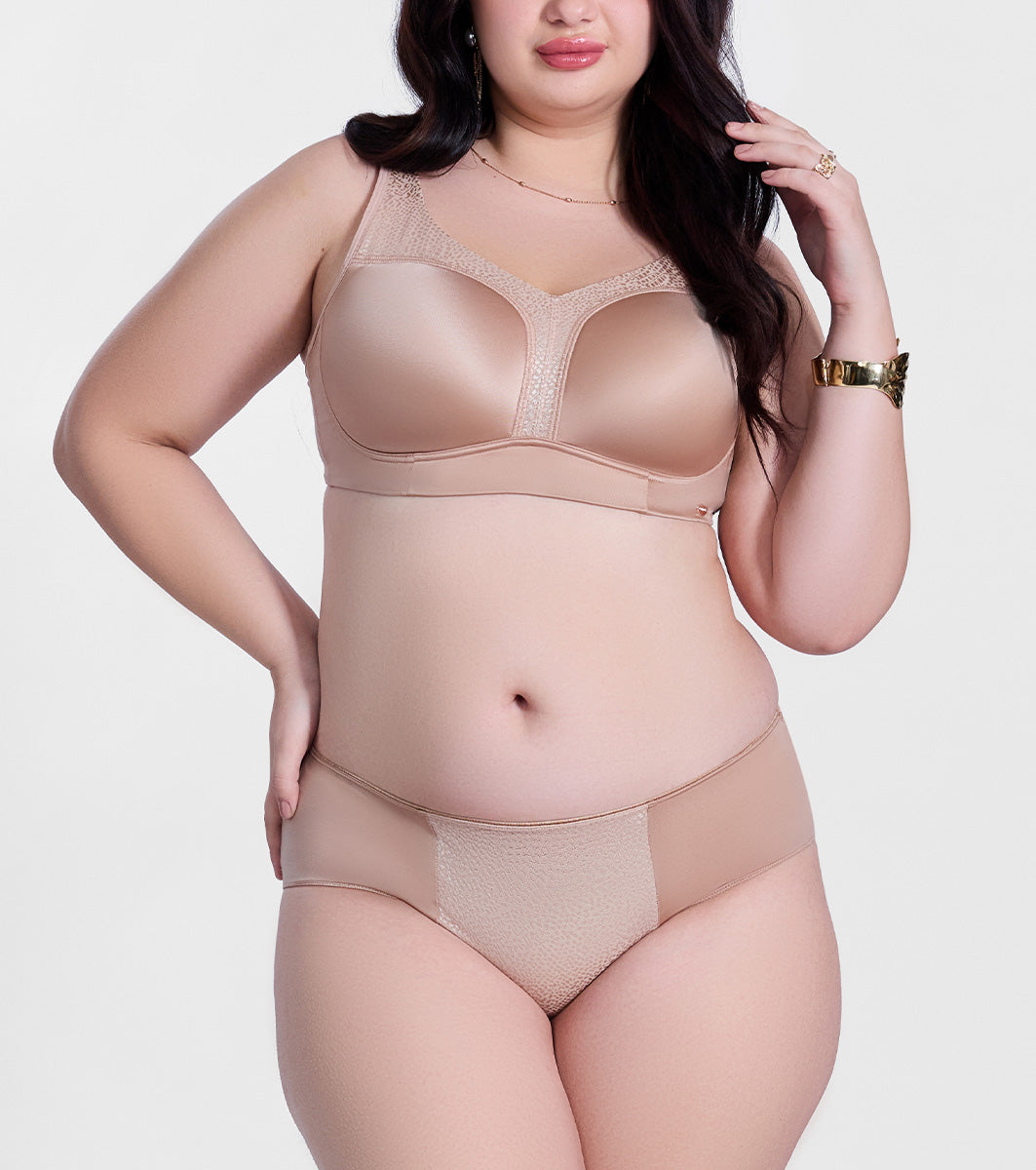 Enamor Luxe Satin Hipster Panty for Women - Mid Waist, Outer Elastic, Medium Coverage - P148 (Rose Skin)