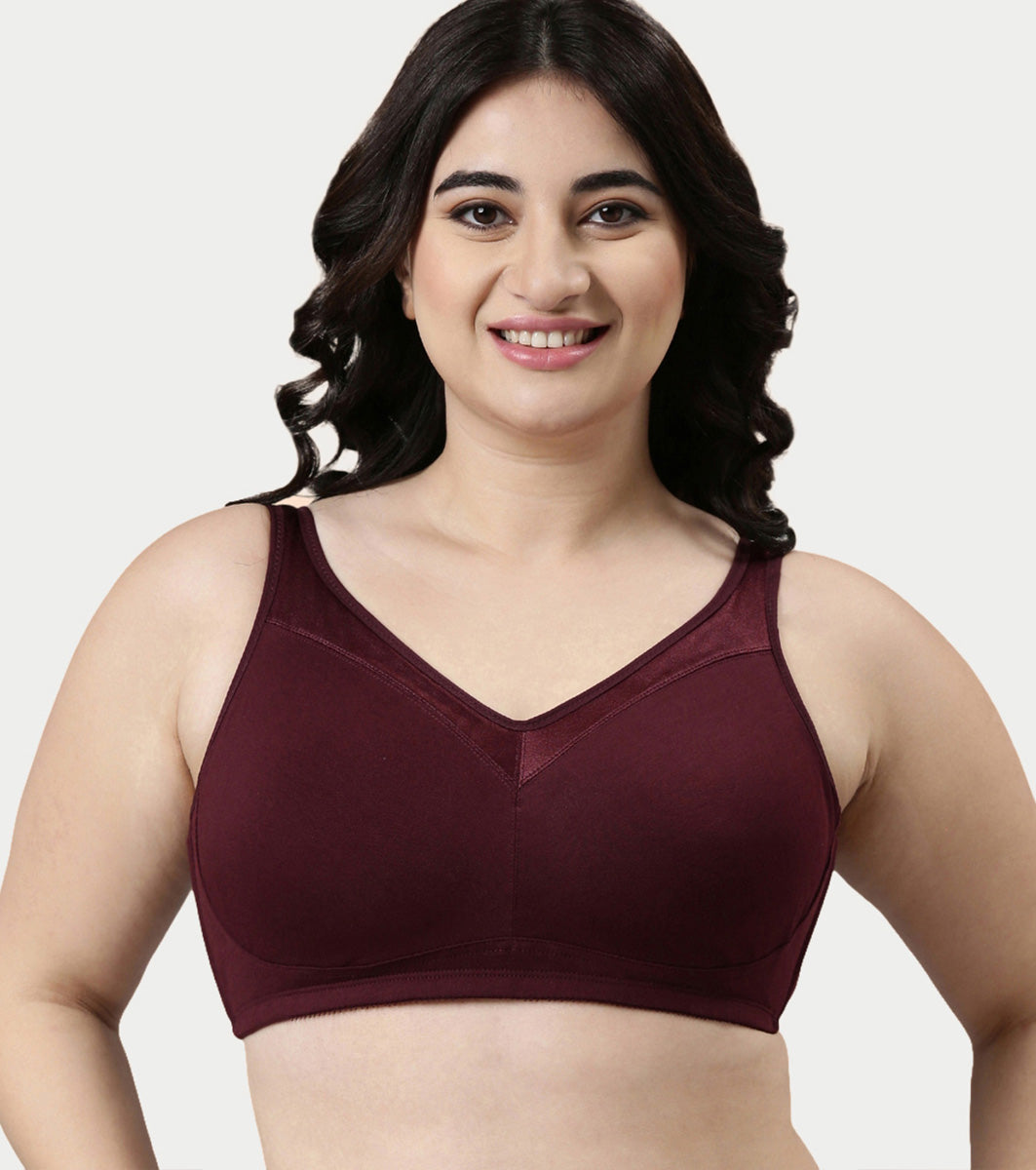 Enamor Full Support Super Lift Women's Cotton Everyday Minimizer Bra - Non Padded, Wirefree, Full Coverage - A112 (Available in Plus sizes)