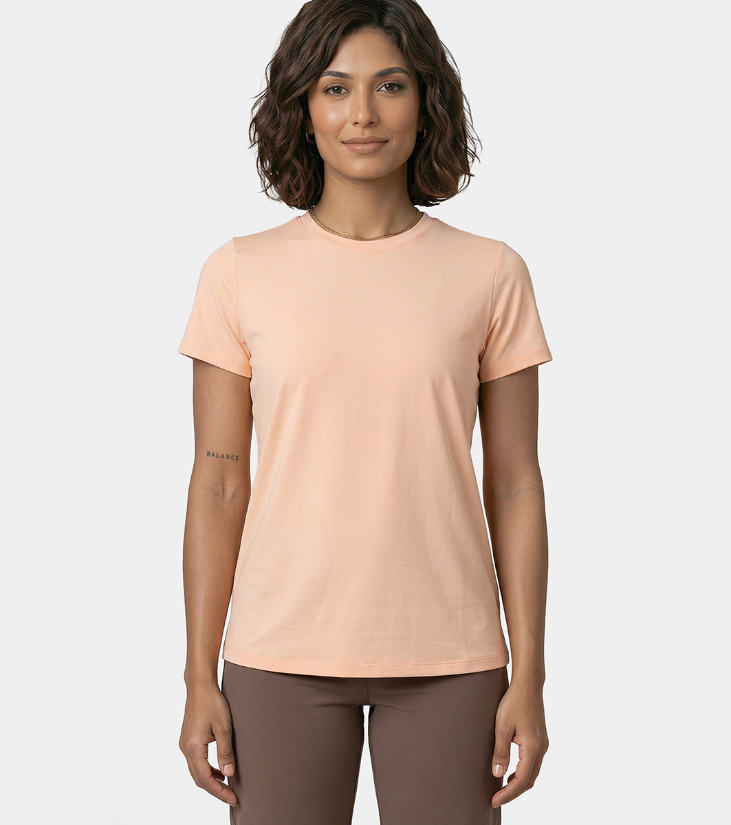 Enamor Relaxed Tee, Relaxed Fit, Round Neckline - A316 (Coral Sands)