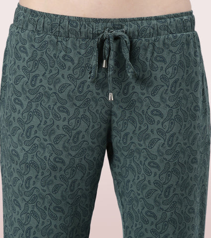 Shop-In Pants - Tapered Lounge Pants With Self Fabric Drawstring With Metal Ends | E048