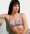 Enamor Women's Perfect Plunge Lift T-Shirt Bra - Detachable Straps, Lightly Padded, Wirefree, Medium Coverage - F023 (Silver Rose Print)