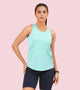 Enamor Sleeveless Round Neck Regular Length Tank T-Shirt - Slim Fit, Quick Dry, Antimicrobial - A308 (Pool Blue Mel)