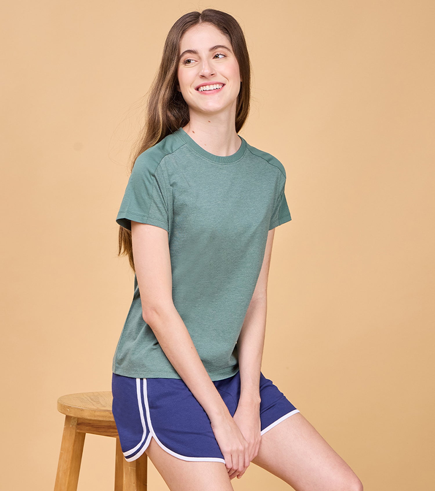 Enamor E306 Basic Cut and Sew Tee - Short Sleeve Cotton T-Shirt with Classic Cut & Sew Detail