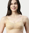 Enamor Innovations Eco-Melange Cotton, Women's Nursing Bra -  Sectioned Lift and Support, Non Padded, Wirefree, High Coverage - MT02 (Skin)