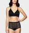 Enamor SMP04 Lace Boyshort, High-waist with full rear coverage (Black)