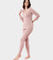 Enamor TH06 Women's Thermal Leggings with Soft Heat Generating Fabric, No Roll-Up with Stirrups at Bottom Hem, Engineered with HeatSkins™ Warm Technology.  (Pale Pink)