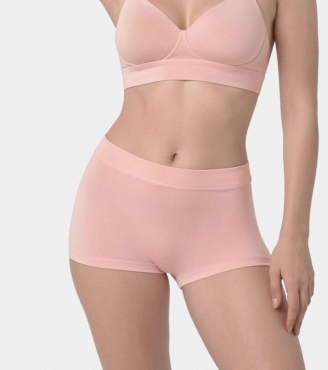 Enamor The Flex Boyshorts for Women Mid-Rise, Full Back Coverage, Moisture Absorbency, Cotton Everyday Panty - SMP01 (Peach Cloud)