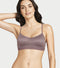 Enamor Lit Balconette Bra for Women Padded, Wire-Free, Medium Coverage, Lace Jacquard on Cups - SMB02 (Deep Taupe)