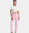 Enamor Mid Rise Regular Length Drawstring Closure Lounge Pants For Women - Slim Fit, Soft and Breathable Stretch Cotton - E014 (Pink Nectar)