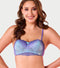 Enamor F192 Padded Wire-Free High Coverage Scallop Wave Balconette - Blue Wave