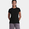 Enamor Short Sleeve Crew Neck Regular Length Basic Crew T-Shirt for Women - Slim Fit, Soft and Breathable Stretch Cotton - E047 (Jet Black)