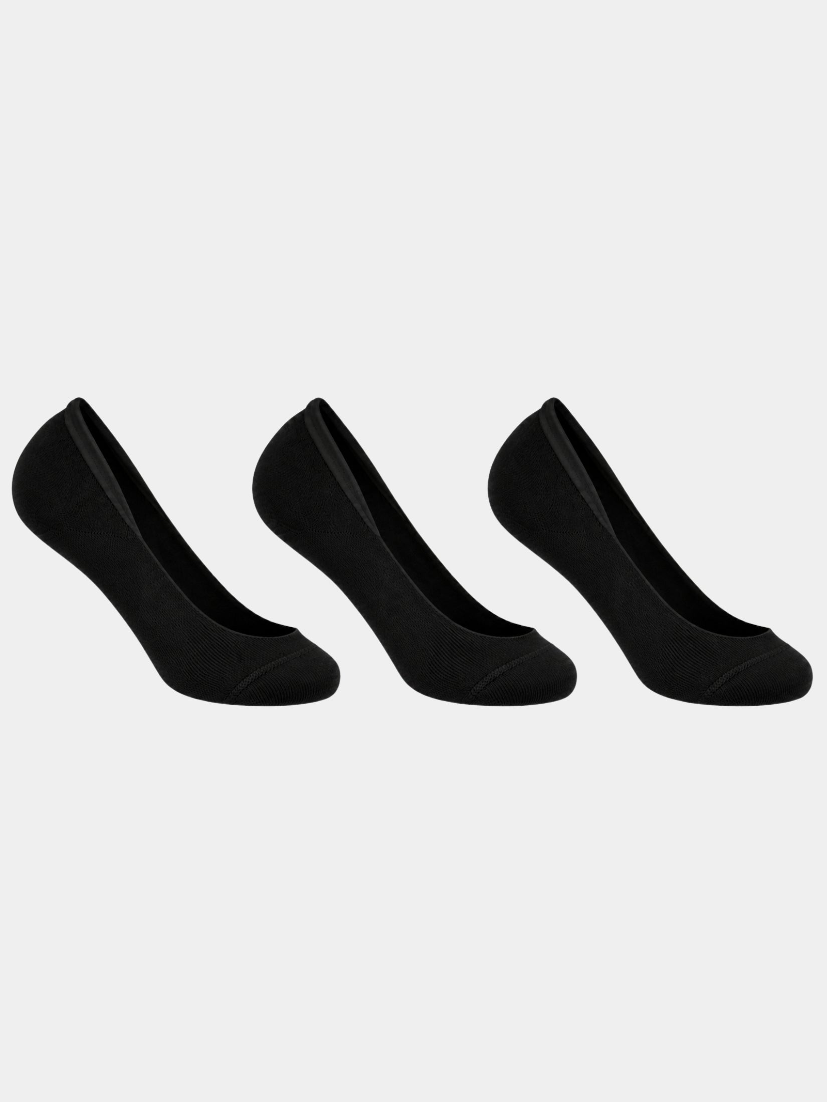 Enamor |Pair of 3 | No Show Footies – ES301, No–Slip Silicone Grip, N9 Pure Silver Finish for Odour Control, Invisible Comfort (Jet Black)