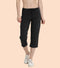 Enamor Mid Rise Capri length Drawstring Closure Lounge Capri for Women - Slim Fit, Soft and Breathable Stretch Cotton - E018 (Charcoalmelange)