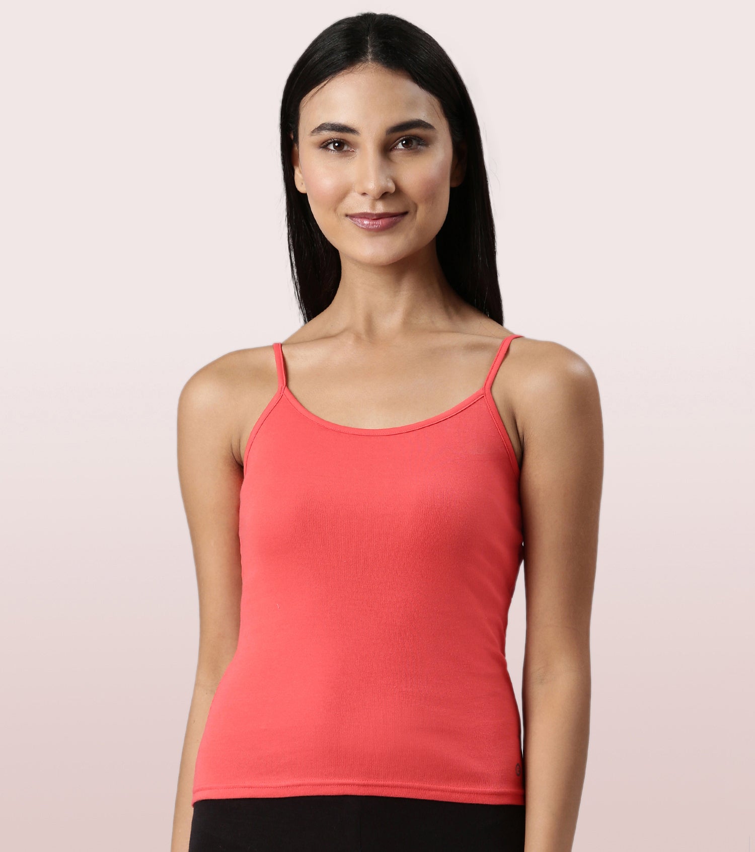 "Enamor E016  Flat Back Slim Fit Rib Camisole With Regular Length Regular Length"