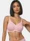Enamor Innovations Fabcool Full Support Everyday Full Figure Bra - Jiggle Control and Antimicrobial, Non-Padded, Wirefree, Full Coverage Women's Bra - AB75 (Available in  Plus Sizes) (Orchid Melange) (Orchid Melange)