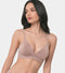 Enamor Soft Girl Lace Plunge Bra for Women Padded, Wire-Free, Plunge Neckline, Lace Everyday Bra - SMB06 (Cafe Latte)