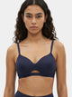 Enamor Innovations CloudSoft, Invisi Neckline Women's Cotton Everyday T-Shirt Bra - Padded, Wirefree, Medium Coverage - A032 (Eclipse)