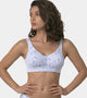 Enamor Bamboo Cotton A077, Side Support, Everyday Women's T-Shirt Bra - 3X Softer, 4X more Absorbent, Antimicrobial, Padded, Wirefree, Full Coverage (Blue Tinted Wings Print)