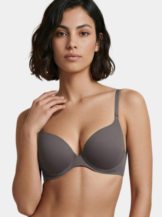 Enamor Innovations Ecolite, Smoother Perfect Lift Women's T-Shirt Bra - Crush Proof Cups, Padded, Wired, High Coverage - F057 (Ink Grey)