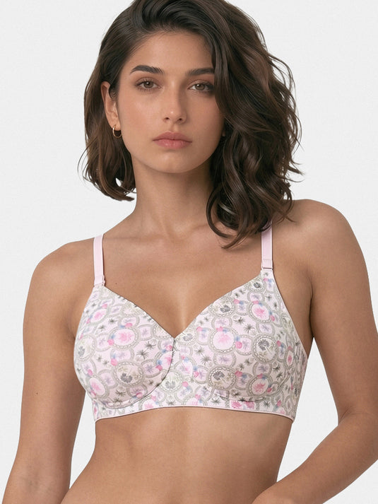 Enamor Innovations Ecolite, smoother Perfect Lift Women's T-Shirt Bra - Padded, Wirefree, High Coverage - F165 (Tropic Jewel Print)